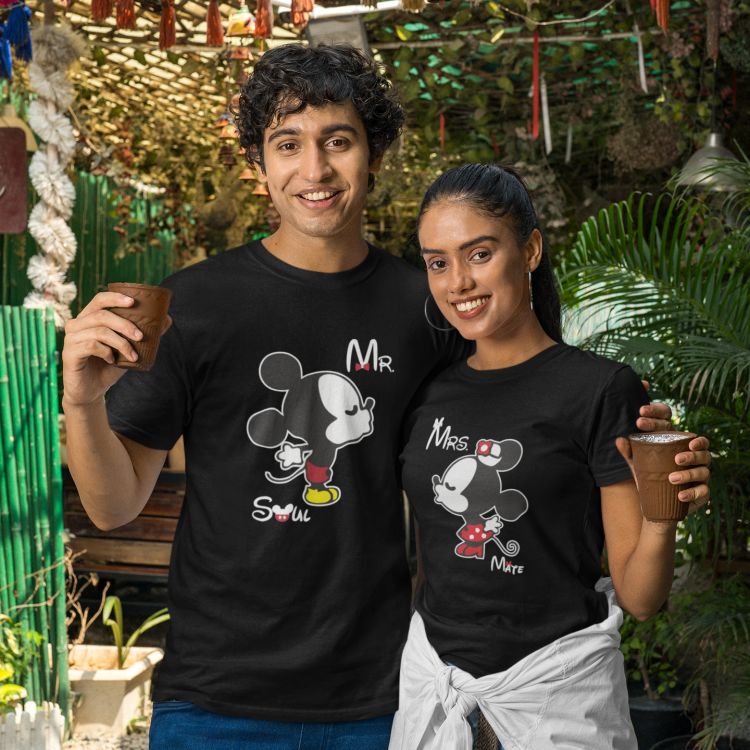 Mickey mouse t shirt couple hotsell