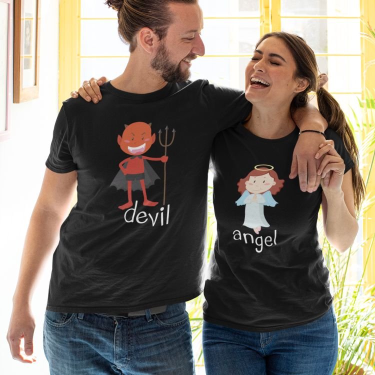 Devil and angel best sale shirt
