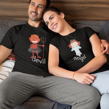 Devil Angel Couple T-shirts - Image 3