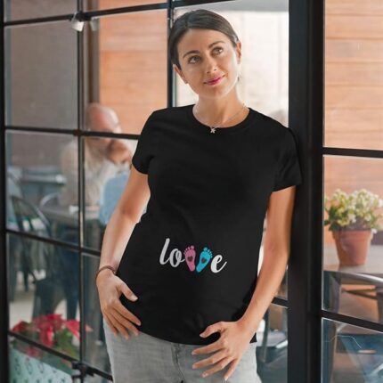 Pregnancy Maternity T-Shirt Printed Love - Image 3