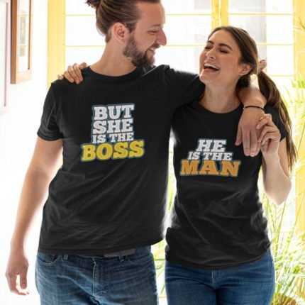 He is The Man But She is The Boss Couple T-shirt