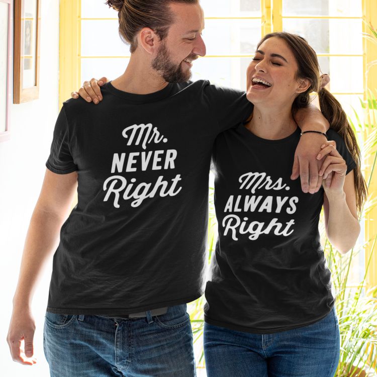 mr right mrs always right t shirts