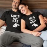 He is my Boo She is my Bae Couple T-shirt