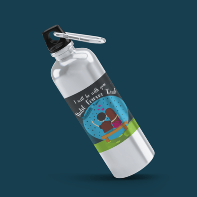 Girlfriend Wife I Will be with You Until Forever Ends Stainless Steel Sipper Water Bottle - 600 ml