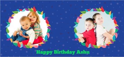Blue Floral Birthday Photo Mug - Image 2