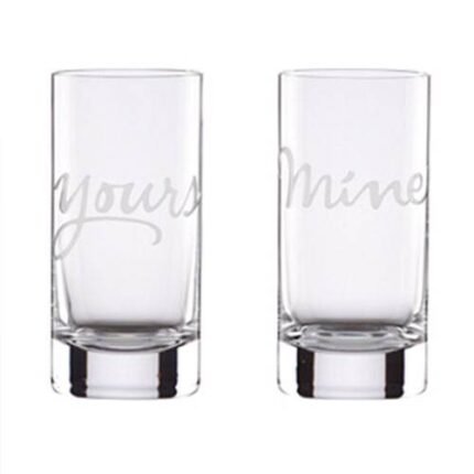 Yours and Mine Engraved Shot Glasses