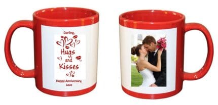 Personalized Love Loaded Hugs Kisses Red Mug - Image 2