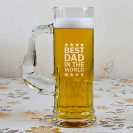 Engraved Best Dad in the World Beer Mug - Image 3