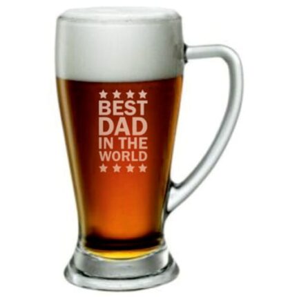 Engraved Best Dad in the World Beer Mug - Image 2