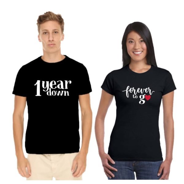 1 Year Down Forever To Go Couple T-shirt