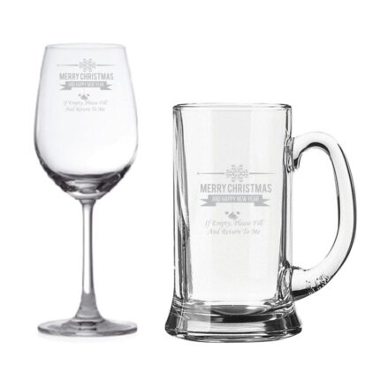 Merry Christmas Beer Wine Glasses Set of 2 - Image 2