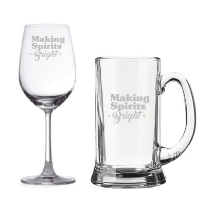 Making Spirits Bright Beer Mug and Wine Glasses - Image 6