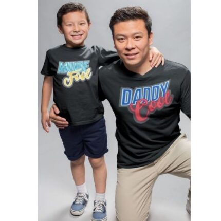 Funny Daddy Cool Munde Fool Dad and Son Family T-shirts