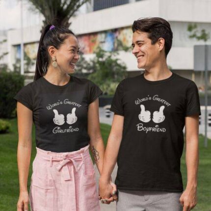 Worlds Greatest Boyfriend Girlfriend Couple T-shirt - Image 7