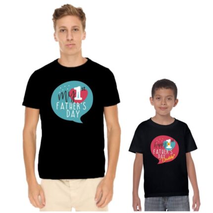 First Fathers Day Dad and Kid Family Tshirt - Image 2