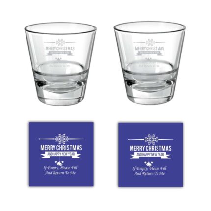 Merry Christmas and Happy New Year Whiskey Glasses Set of 2 - Image 2