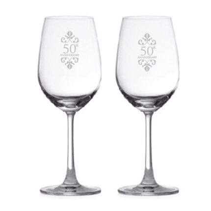 50th Marriage Anniversary Wine Glasses - Image 3