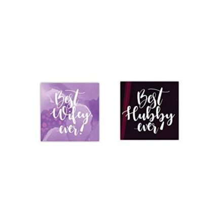 Anniversary Gifts for Couple, Hubby Wifey Engraved Wine Glass Set of 2 for Husband Wife with Coasters - Image 2