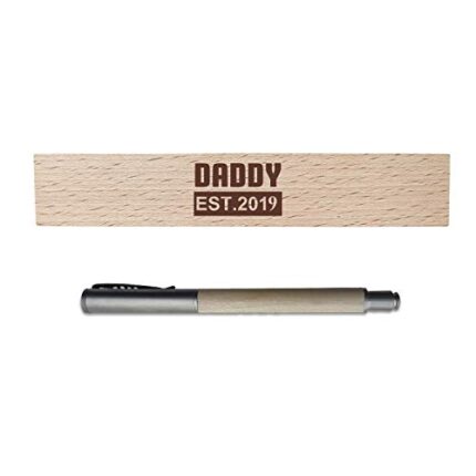 Gifts for New Dad Handmade Wooden Pen with Pen Box Dad Handmade Wooden Pen with Pen Boxdy EST 2019 Engraved - Rectangle - Image 4