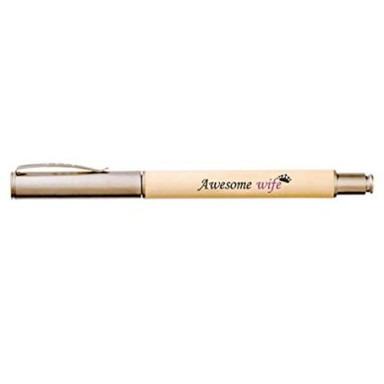 YaYa cafe Valentine Gifts Awesome Wife Queen Printed Handmade Wooden Pen, Anniversary