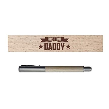 Birthday Gifts for New Dad Handmade Wooden Pen with Pen Box First Time Daddy Engraved - Rectangle
