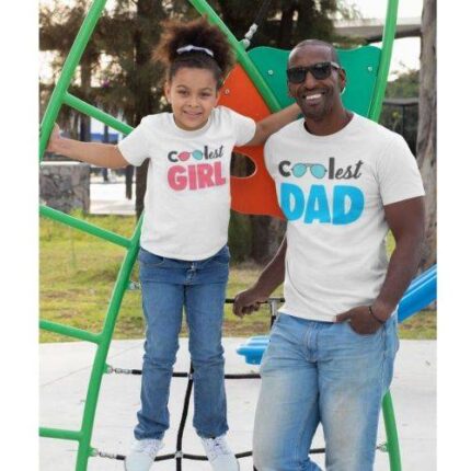 Coolest Dad and Girl Daughter Family T-shirts