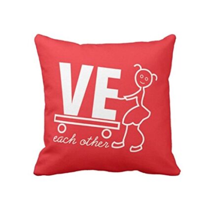Cotton 200TC Cushion Cover (12"X12"_Red) - Image 3