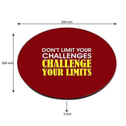 TheYaYaCafe New Year Christmas Gifts Motivational Quote Printed Round Mousepad for Computer, PC, Laptop - Don’t Limit Your Challenges - Image 3