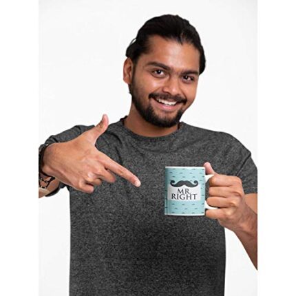 Valentine Gift Combo for Husband Wife Couple Mugs Mr Right Mrs Always Right with Coaster, Cushions - Image 3