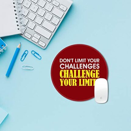 TheYaYaCafe New Year Christmas Gifts Motivational Quote Printed Round Mousepad for Computer, PC, Laptop - Don’t Limit Your Challenges - Image 4