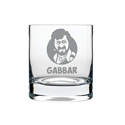 Yaya Cafe™ Gabbar Mogambo Hindi Engraved Stelvio Whiskey Glasses Set of 2 with Coaster - 325 ml - Image 4