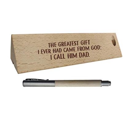 Birthday Gifts for Father Handmade Wooden Pen with Pen Box The Greatest Gift I Ever Had Engraved Engraved - Triangle with Holder - Image 5