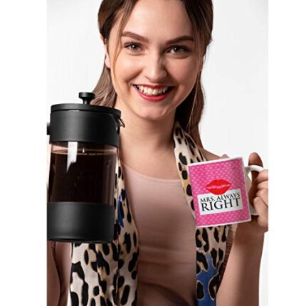 Valentine Gift Combo for Husband Wife Couple Mugs Mr Right Mrs Always Right with Coaster, Cushions - Image 2