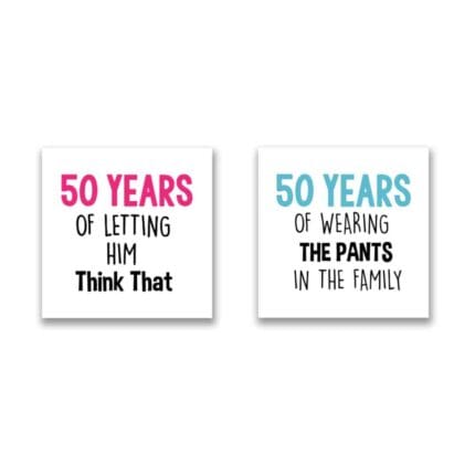 Funny 50th Anniversary Couple Coffee Mugs Set of 2 - Image 3