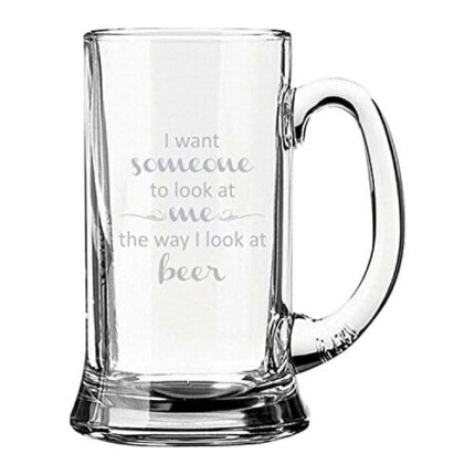 Yaya Cafe Someone Look Me Beer Engraved Beer Mug with Quotes - Icon Beer 580ml - Image 3