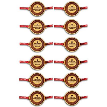 Yaya Cafe Family Rakhi for Brother Set of 8 Engraved Princess Protection Agency Rakhi Raksha Bandhan