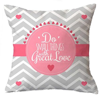 Polyester Blend You Will Always Be My Forever Printed Cushion Covers (12x12-inch, Silver) - Image 3