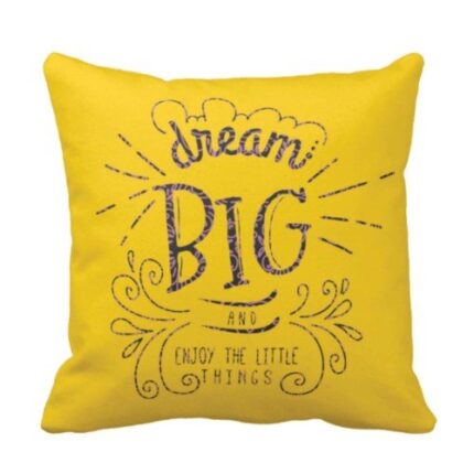 Cushion Cover Motivational Quotes 24X24 inches Printed Sofa Throw Pillows Yellow