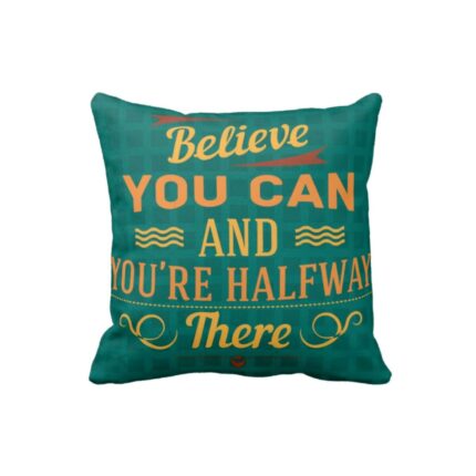 A Grateful Heart is A Magnet Motivational Quotes Printed Canvas Cotton Cushion Covers (Multicolour, 16x16 inches) -Set of 5 - Image 2