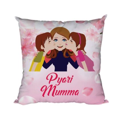 Mothers Day Cushion Pyaari Mumma Printed Throw Pillow Sofa - Multicolor - Image 3