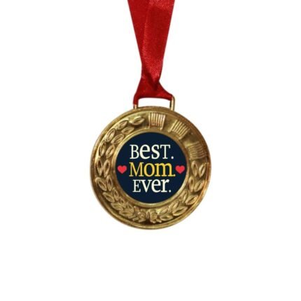 Best Mom Ever Printed Award Medal - Golden, Alloy