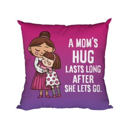 Mothers Day Cushion A Moms Hug Lasts Long After She Lets Go Printed Throw Pillow Sofa - Purple - Image 3