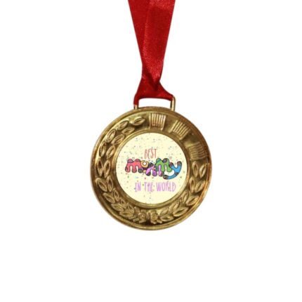 Best Mommy in the World Printed Award Medal - Golden, Alloy - Image 2