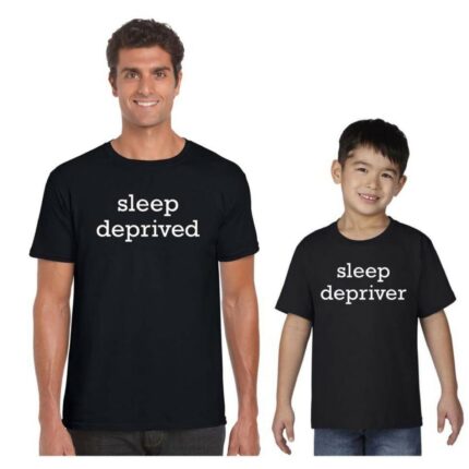 Funny Sleep Deprived and Depriver Parent & Child T-shirts