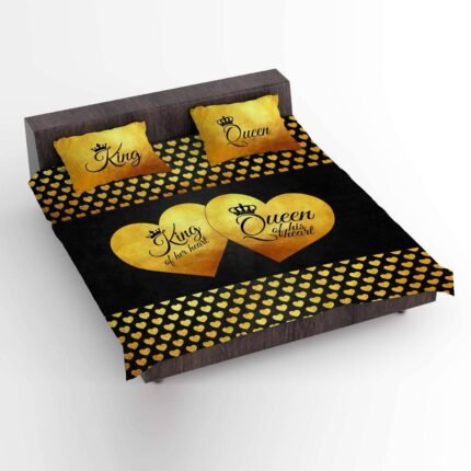 King and Queen Printed Couple Bedsheet