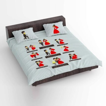 Cute Doodle Couple Bedsheet