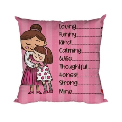 Mothers Day Cushion Mom Meaning Hug Printed Throw Pillow Sofa - Pink - Image 3