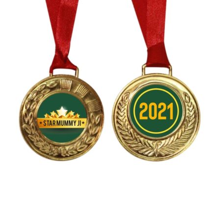 Star Mummy Ji Printed Award Medal - Golden, Alloy