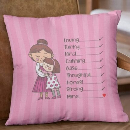 Mothers Day Cushion Mom Meaning Hug Printed Throw Pillow Sofa - Pink - Image 2