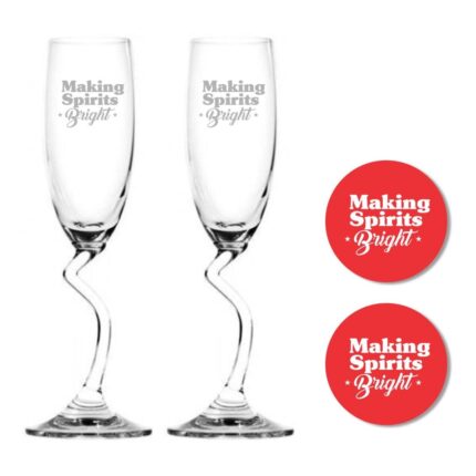 Making Spirits Bright Champagne Flutes Set of 2 - Image 3